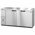 Hoshizaki America Refrigerator, Two Section, Stainless Steel Back Bar Back Bar, Solid Doors,  BB69-S
